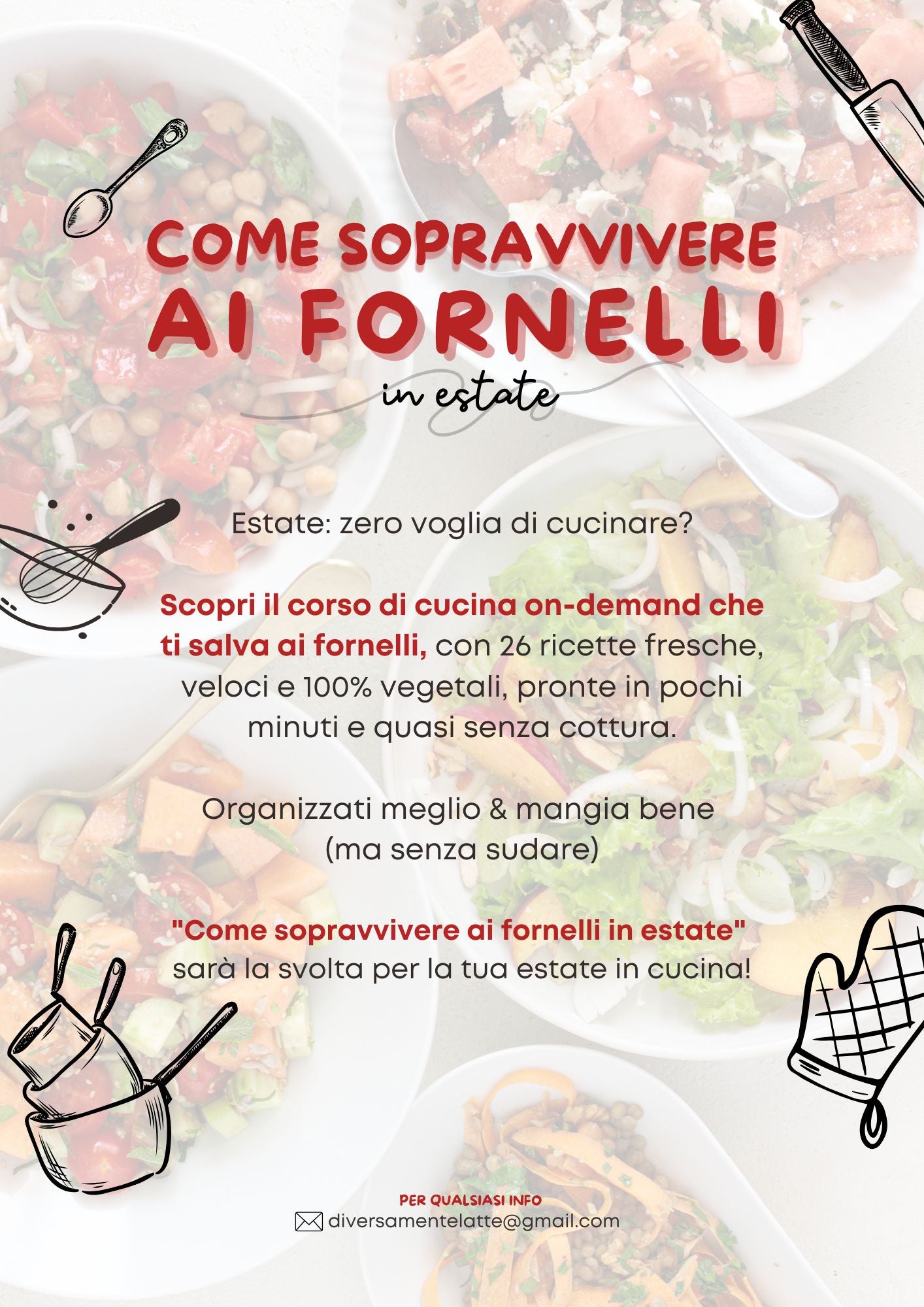 Come sopravvivere ai fornelli in estate - Corso di cucina online