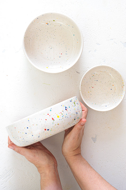 Set Party Bowl Trilogy - 3 pezzi - Bianco