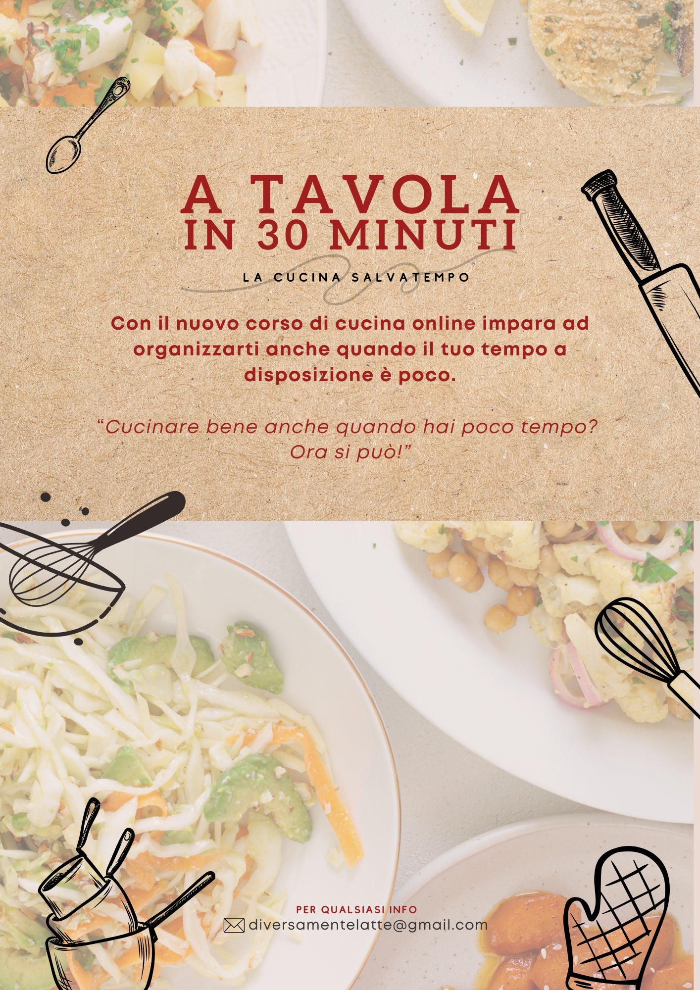 A tavola in 30 minuti: la cucina salvatempo - Corso di cucina online